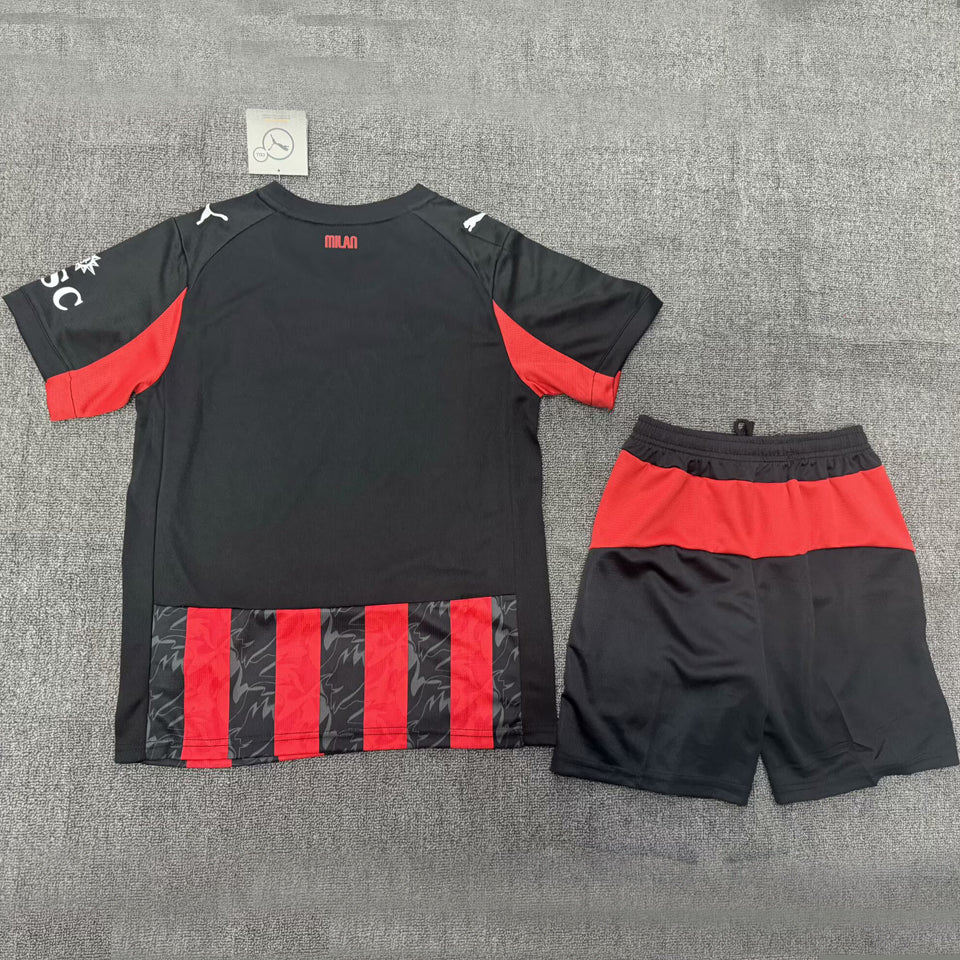 2025/26 AC Milan Home Short Sleeve Kids Jersey
