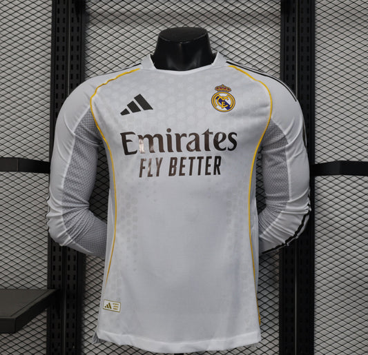2025-26 Real Madrid CF Home Kit Long Sleeve