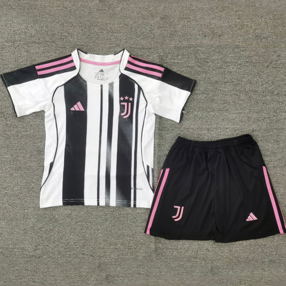 2025/26 Juventus Home Short Sleeve Jersey for Kids