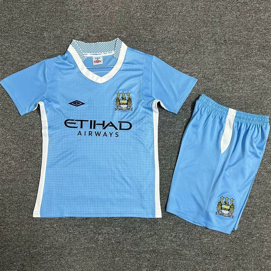 2011/12 Manchester City Home Short Sleeve Retro Kids Jersey